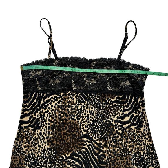GEORGE Animal Print Lace Cami Tank Top Size Large 12-14 Sleep Pajama Stretch - Picture 7 of 8